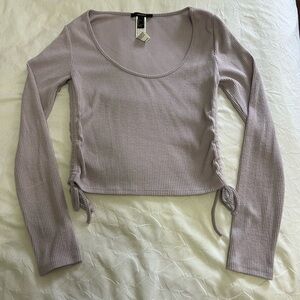 Forever 21 Lavender Ruched Crop Blouse